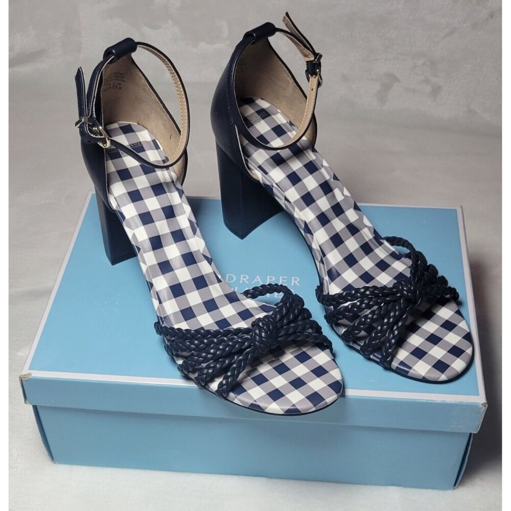 Draper James Elisa Womens Dress Sandals Navy Color New With Box Size 9.5